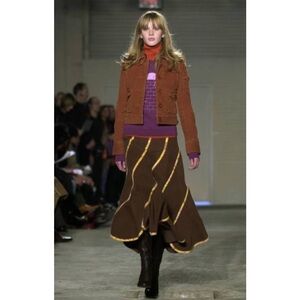 MARC JACOBS long corduroy petal brown skirt 4
